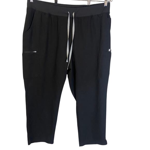 FIGS High Waisted Yola Skinny Scrub Pants Black Lightweight Medical Wear Sz 4XLP - Picture 2 of 11